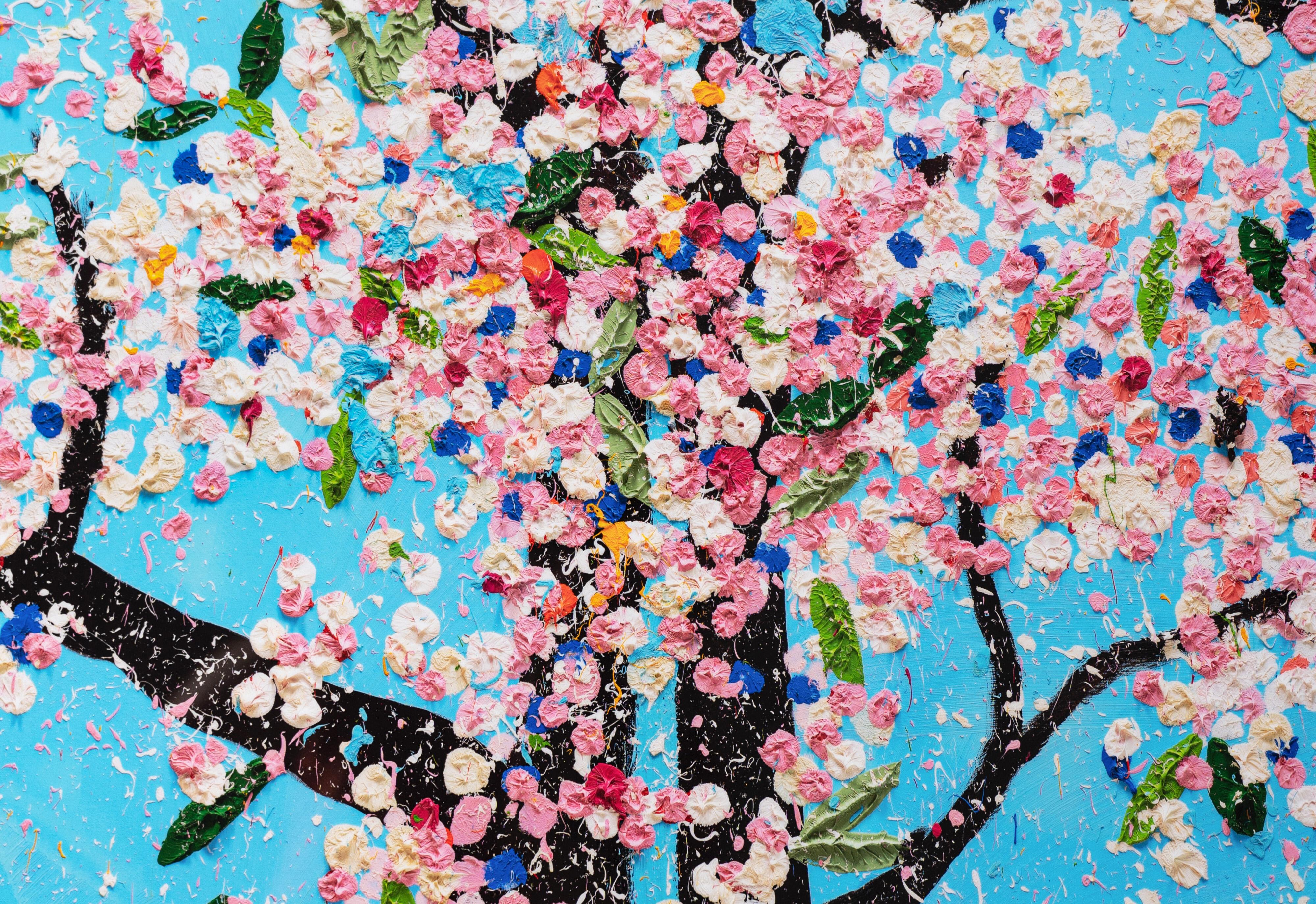 The Virtues 'Politeness', Limited Edition 'Cherry Blossom' Landscape - Landscape Print Blu di Damien Hirst