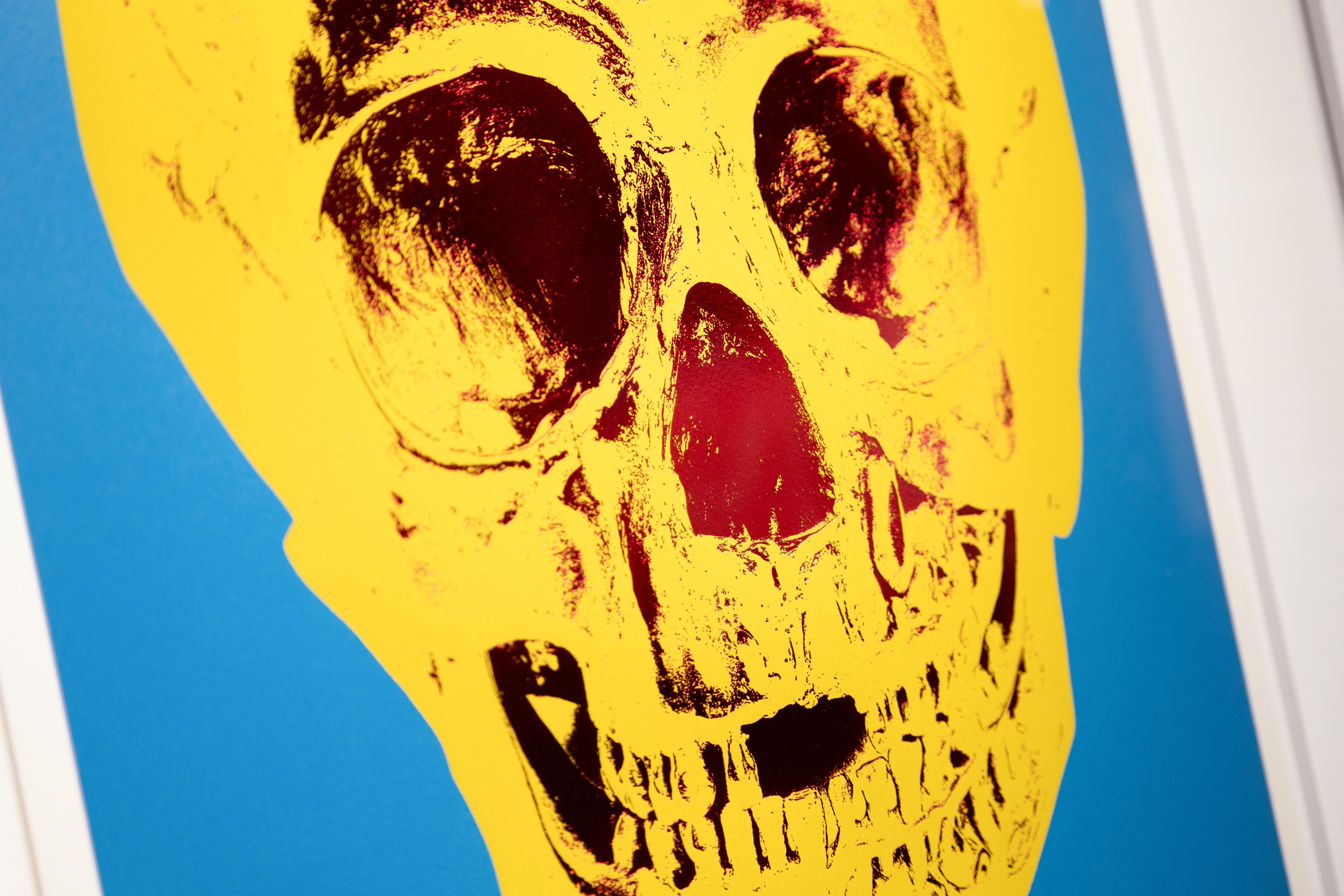 'Till Death Do Us Part Skull (Blue/Yellow/Red) - Pop Art Print by Damien Hirst