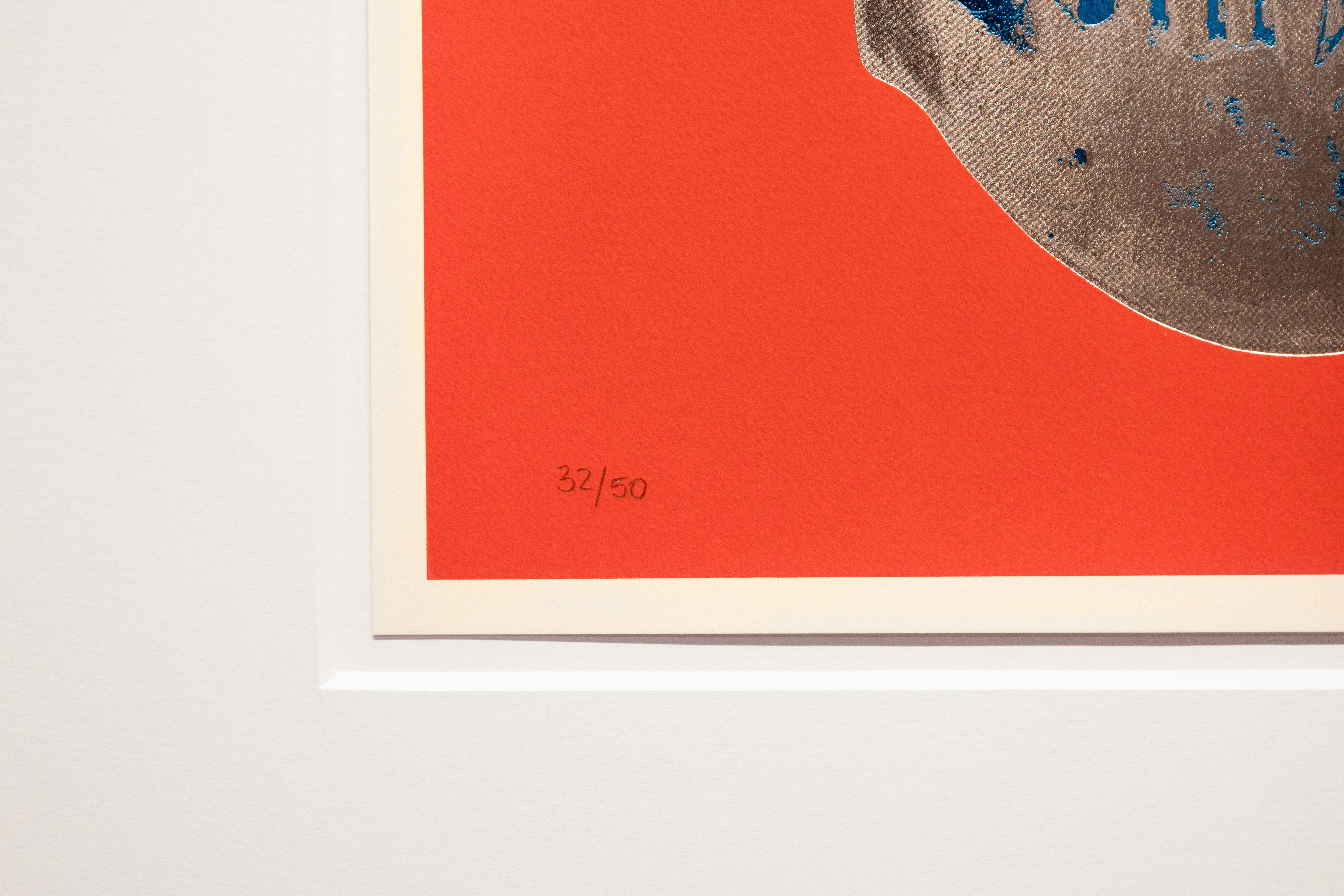 'Till Death Do Us Part Skull' (Red/Silver/Blue) - Pop Art Print by Damien Hirst