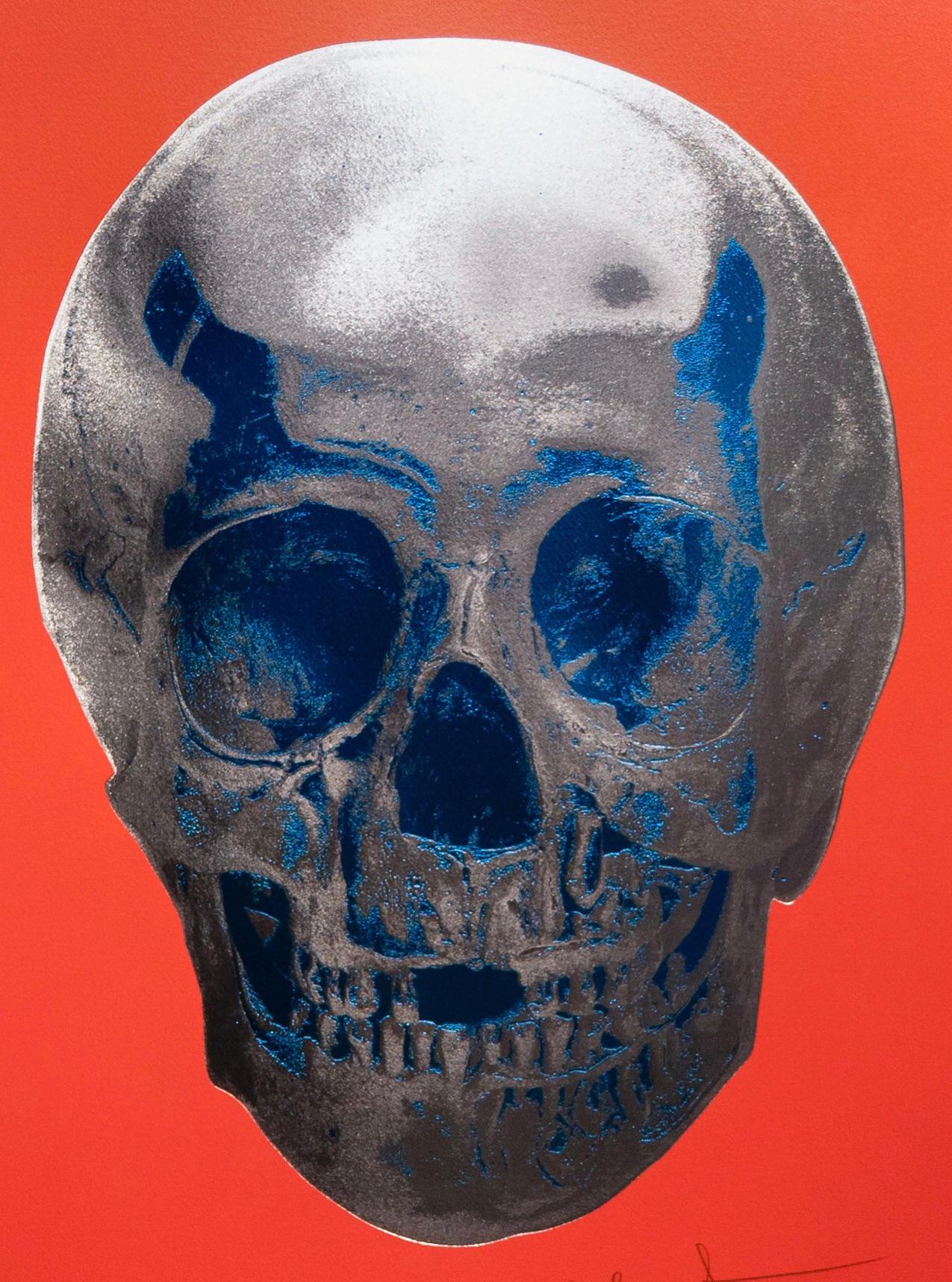 'Till Death Do Us Part Skull' (Red/Silver/Blue) For Sale 3