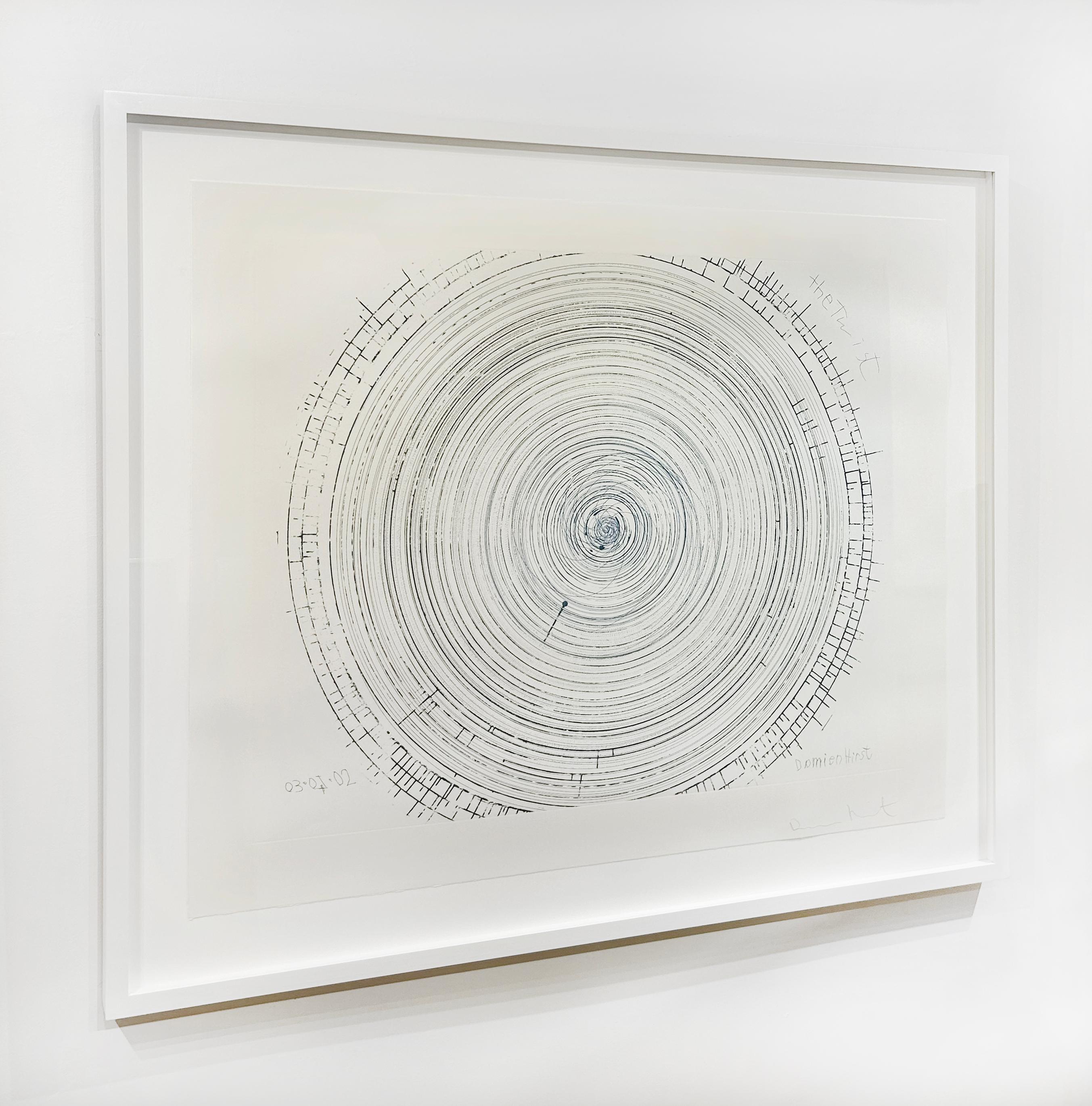 Artist:  Hirst, Damien
Title:  Twist
Series:  In a spin, the action of the world on things 
Date:  2002
Medium:  Etching
Unframed Dimensions:  36