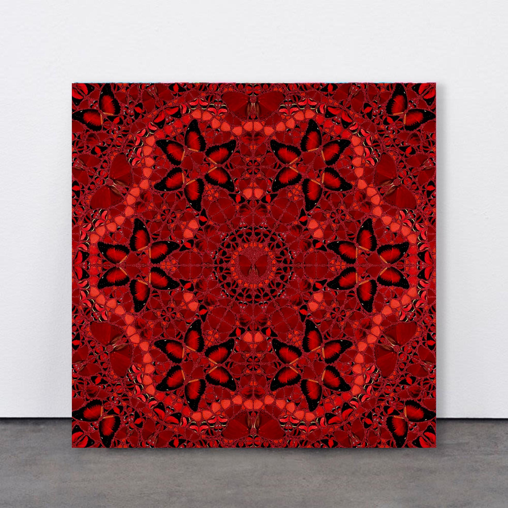 Wu Zetian by Damien Hirst, The Empresses, Red Butterflies kaleidoscope effect