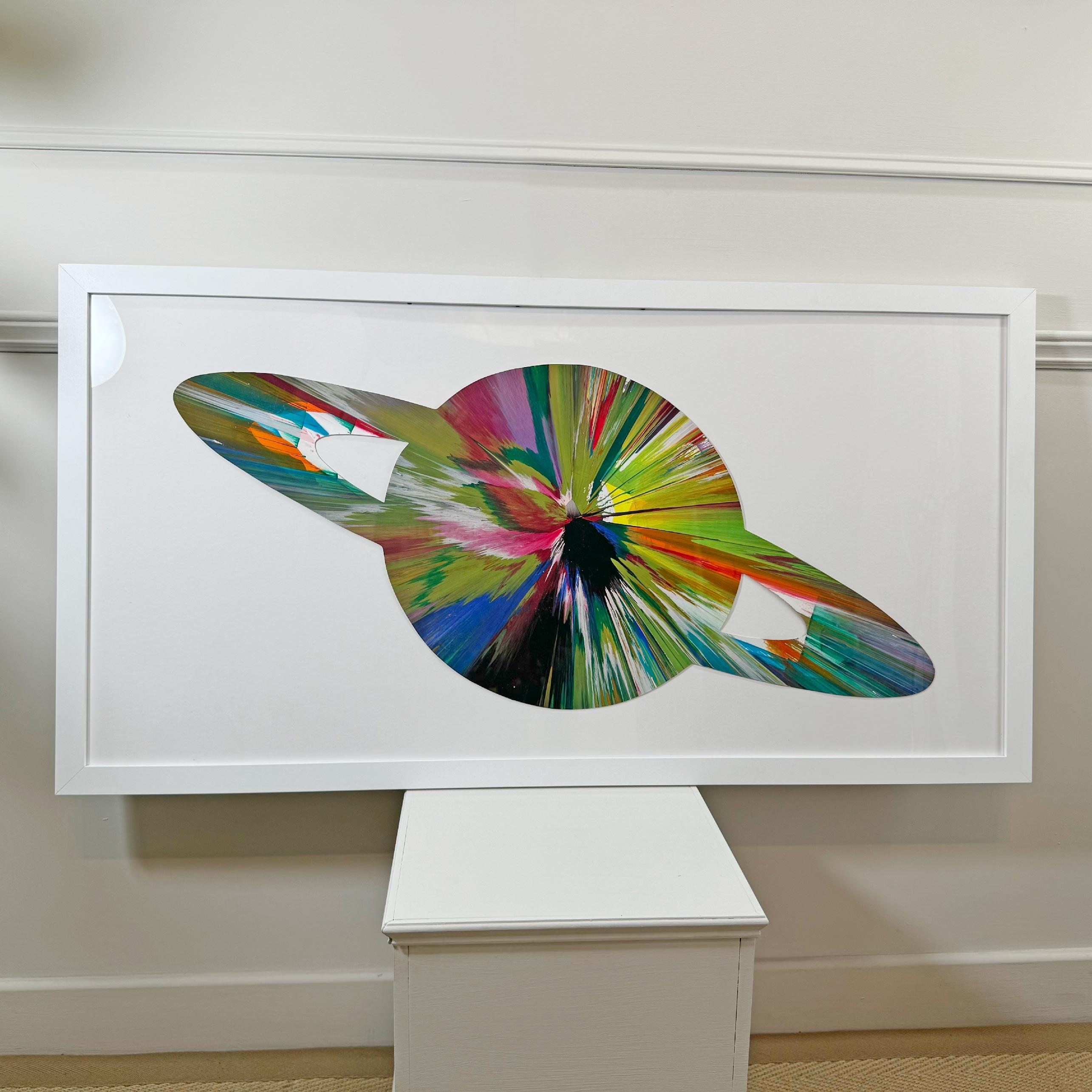 Damien Hirst Saturn Spin Painting Firmato sul retro e con il timbro cieco di Hirst in vendita 6