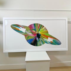 Damien Hirst Saturn Spin Painting, Signed to rear and with the Hirst Blind Stamp
