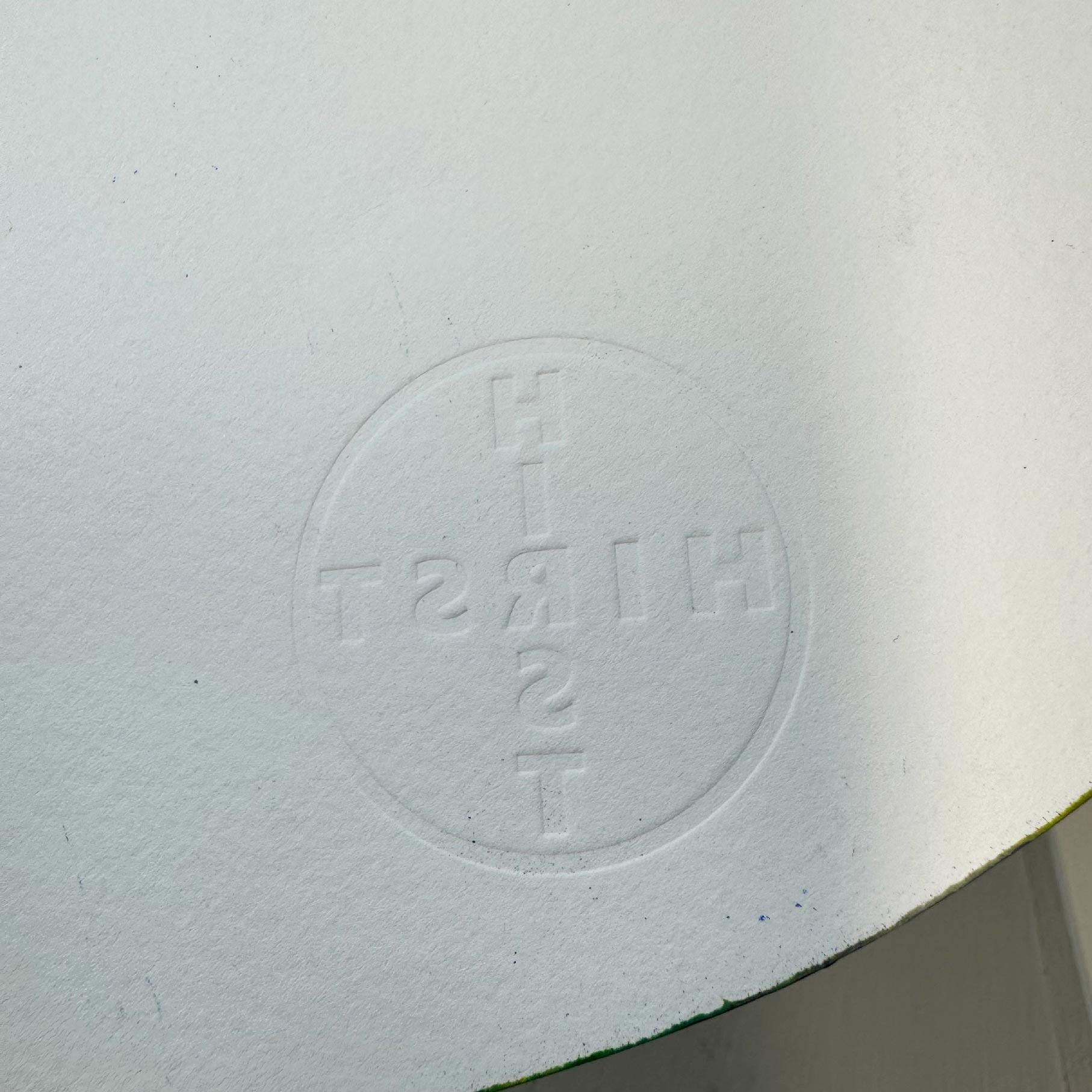 Britannico Damien Hirst Saturn Spin Painting Firmato sul retro e con il timbro cieco di Hirst in vendita