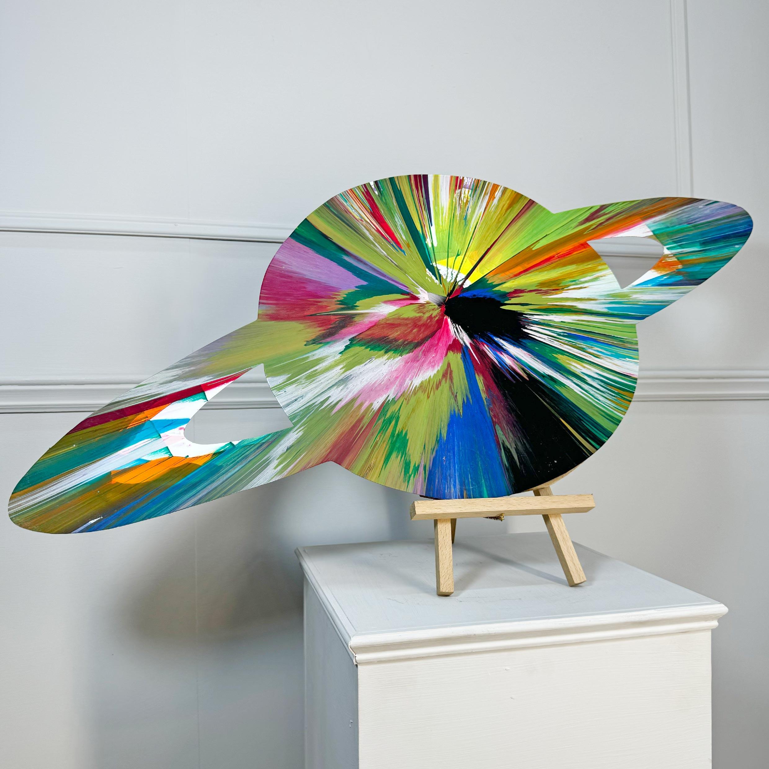 Acrilico Damien Hirst Saturn Spin Painting Firmato sul retro e con il timbro cieco di Hirst in vendita