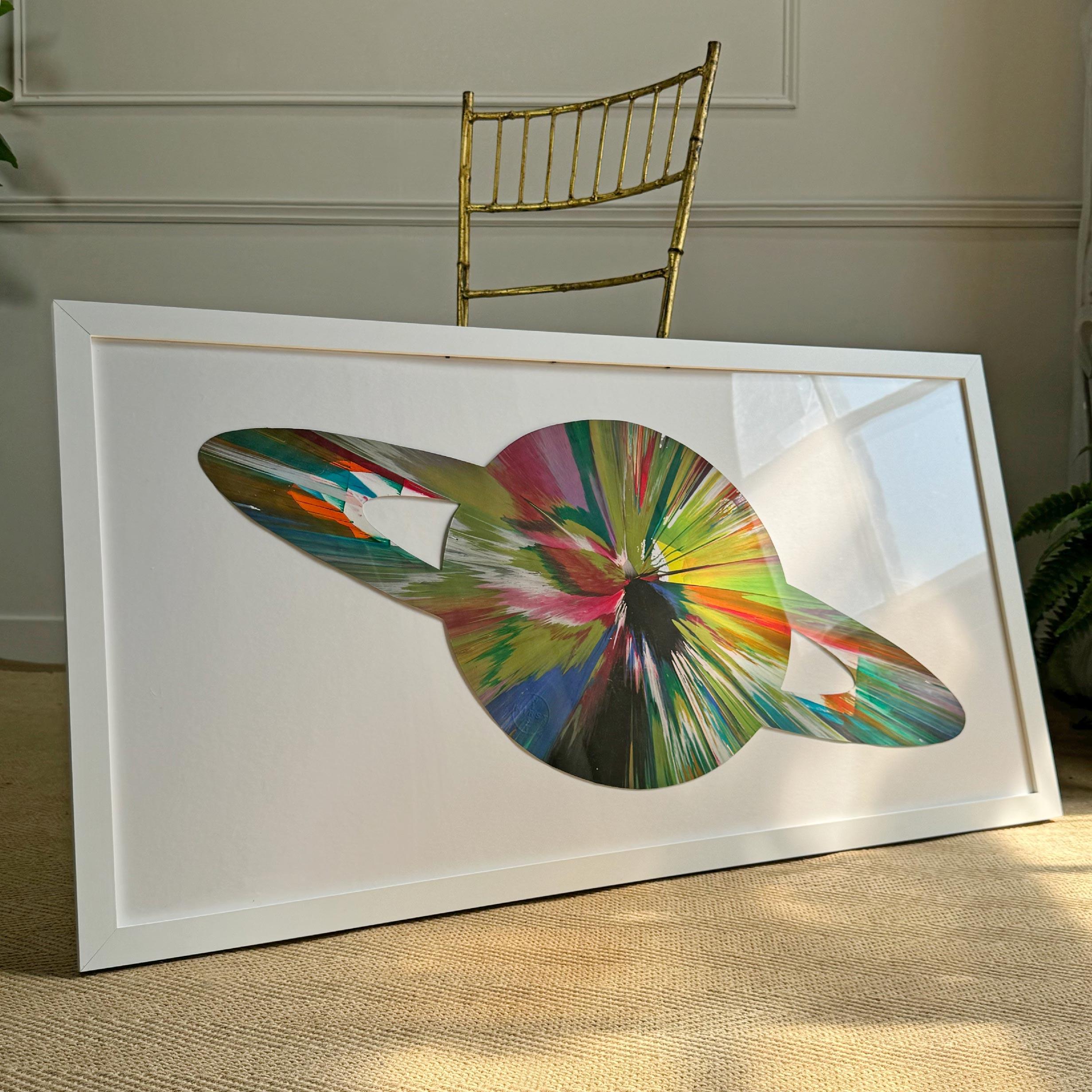 Damien Hirst Saturn Spin Painting Firmato sul retro e con il timbro cieco di Hirst in vendita 1