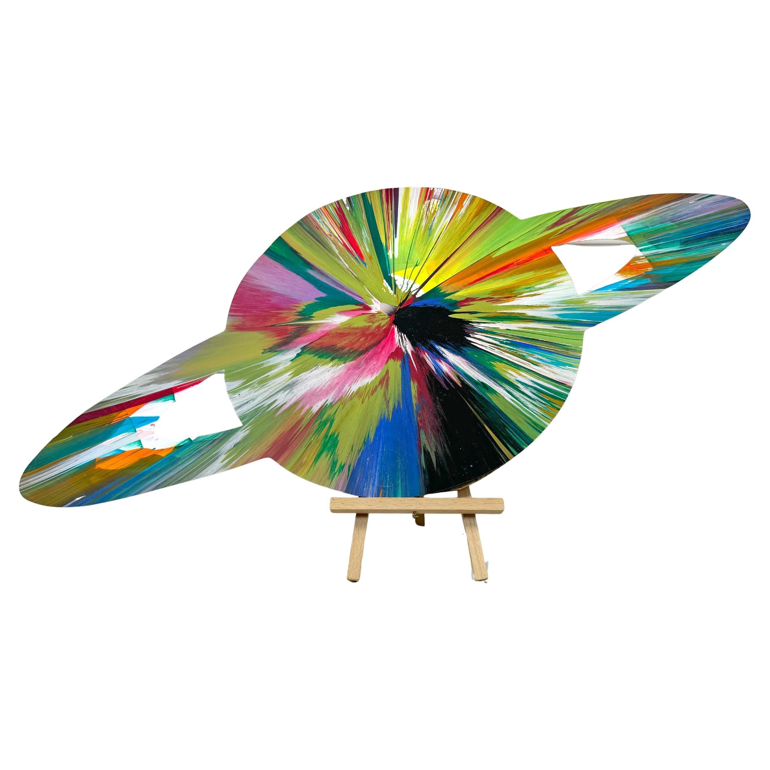 Damien Hirst Saturn Spin Painting Firmato sul retro e con il timbro cieco di Hirst in vendita