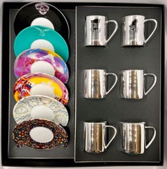 Anamorphic Espresso Cups and Saucers Set of 6