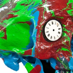 „The Hours Spin Skull“ (Grün/Dunkelrot/Blau)