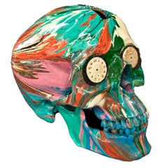 'The Hours Spin Skull' (Light Green/Orange/Pink/Light Blue/Purple)