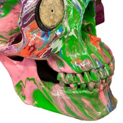 «The Hours Spin Skull» (naranja/rosa/verde/blanco/azul)