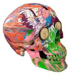 «The Hours Spin Skull» (naranja/rosa/verde/blanco/azul)