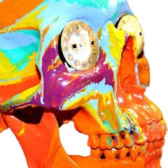 « The Hours Spin Skull » (orange/violet/vert/rouge foncé/bleu)