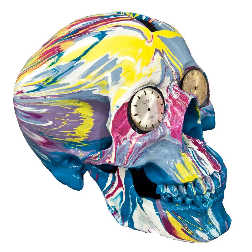 Damien Hirst Still-Life Sculpture – Skulptur „The Hours Spin Skull“, postmodern, Mischtechnik, 2000er Jahre