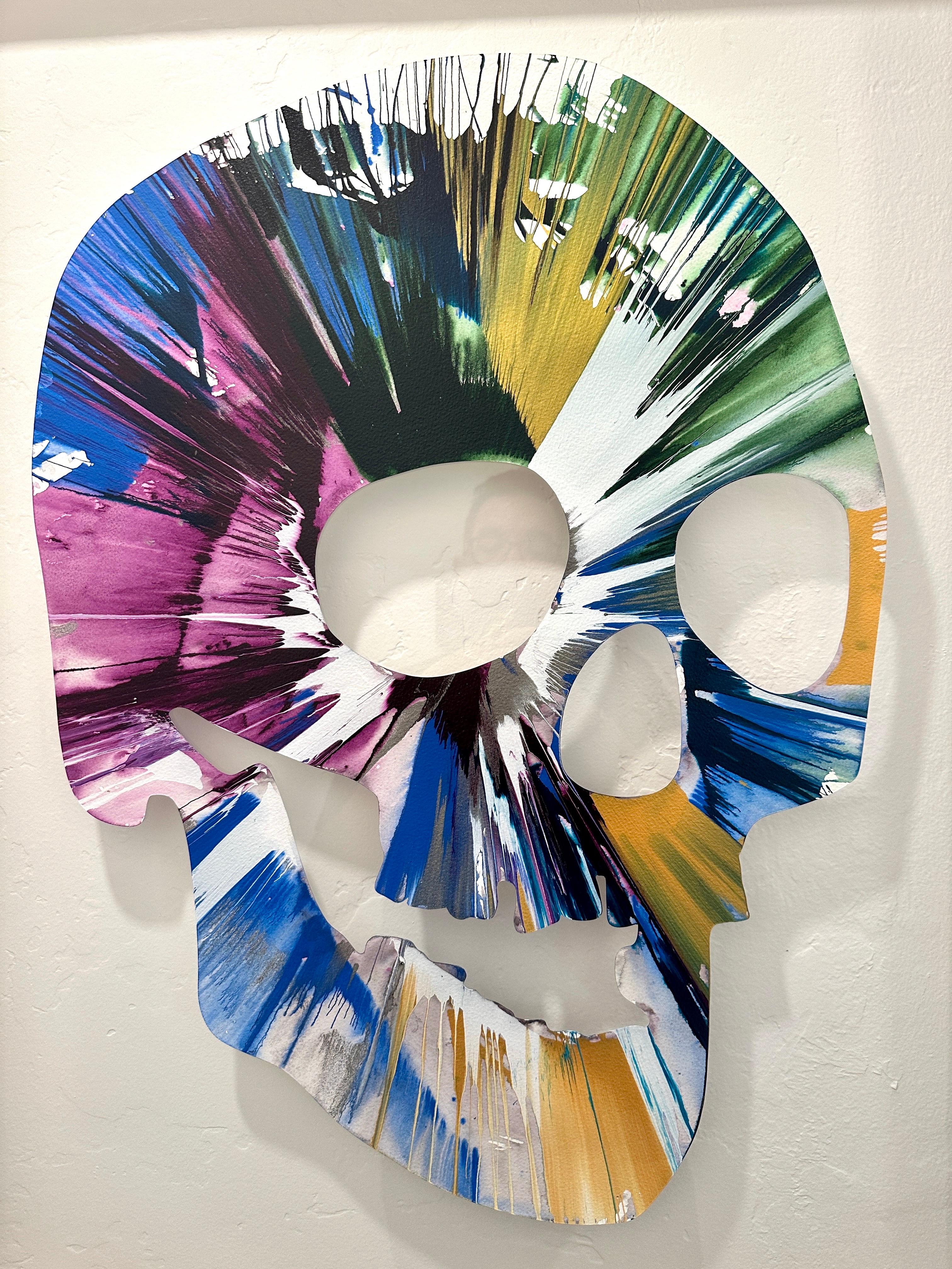 Damien Hirst Skull Spin Painting (Created at Damien Hirst Spin Workshop), 2009 In Good Condition For Sale In East Hampton, NY