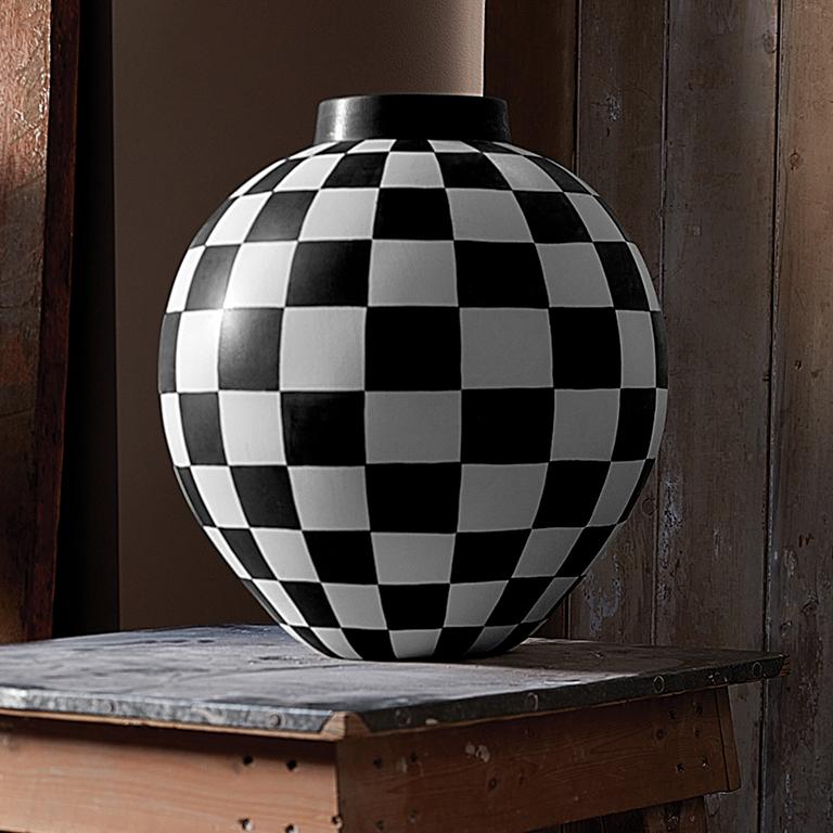 Contemporary Damier Vase - X-Large For Sale