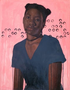 Murmullo suave - Siglo XXI Contemporáneo, Retrato figurativo, Óleo, Jovencita