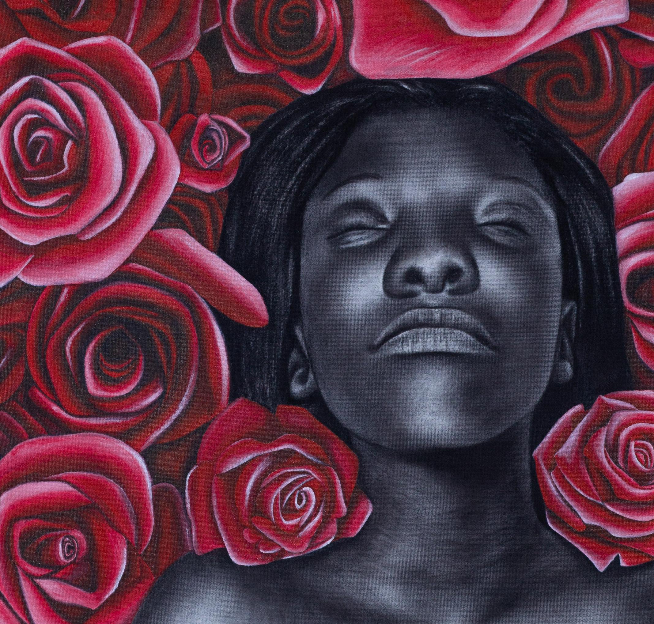 Bed of Roses - Painting by Damilola Olusegun