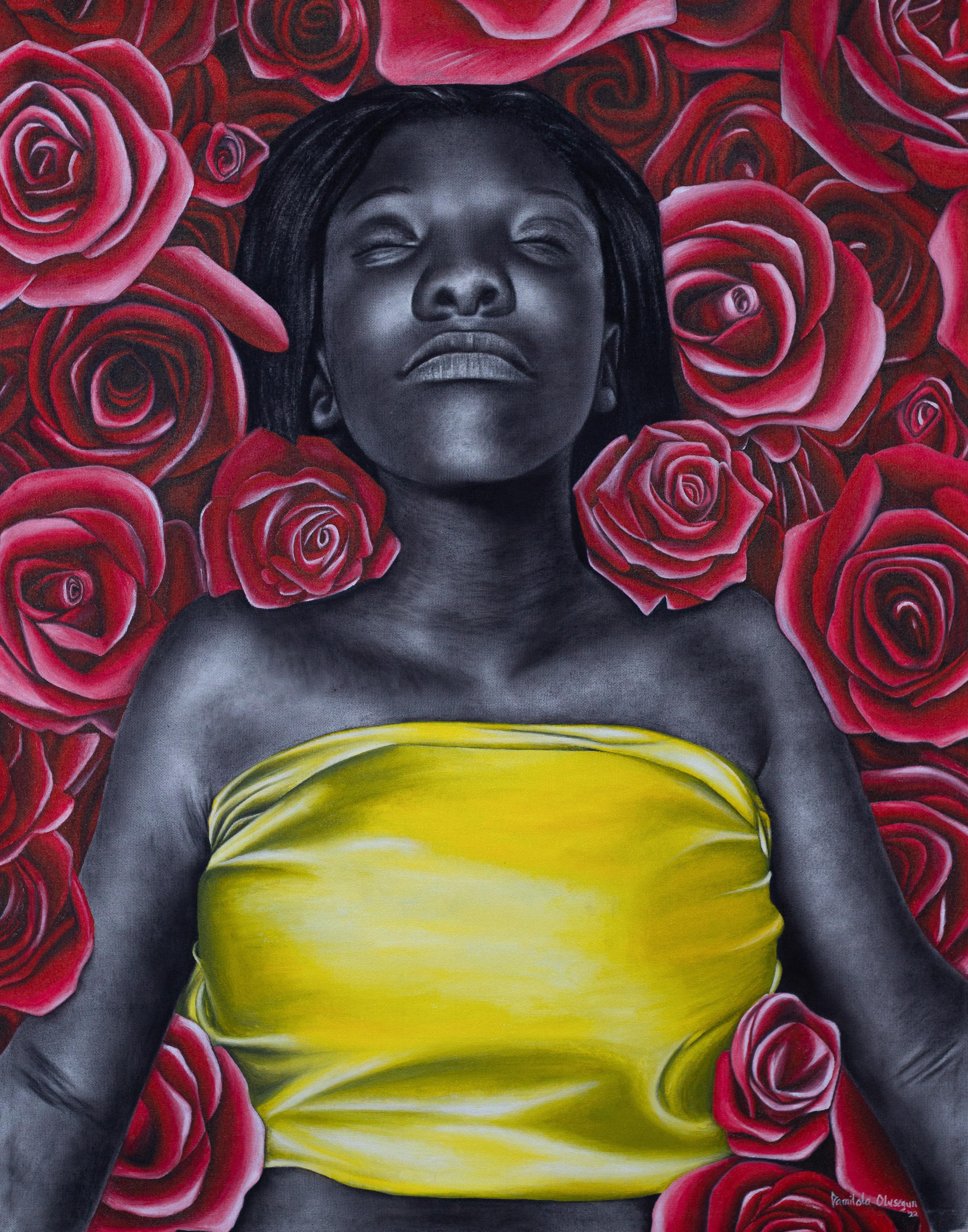 Damilola Olusegun Portrait Painting - Bed of Roses