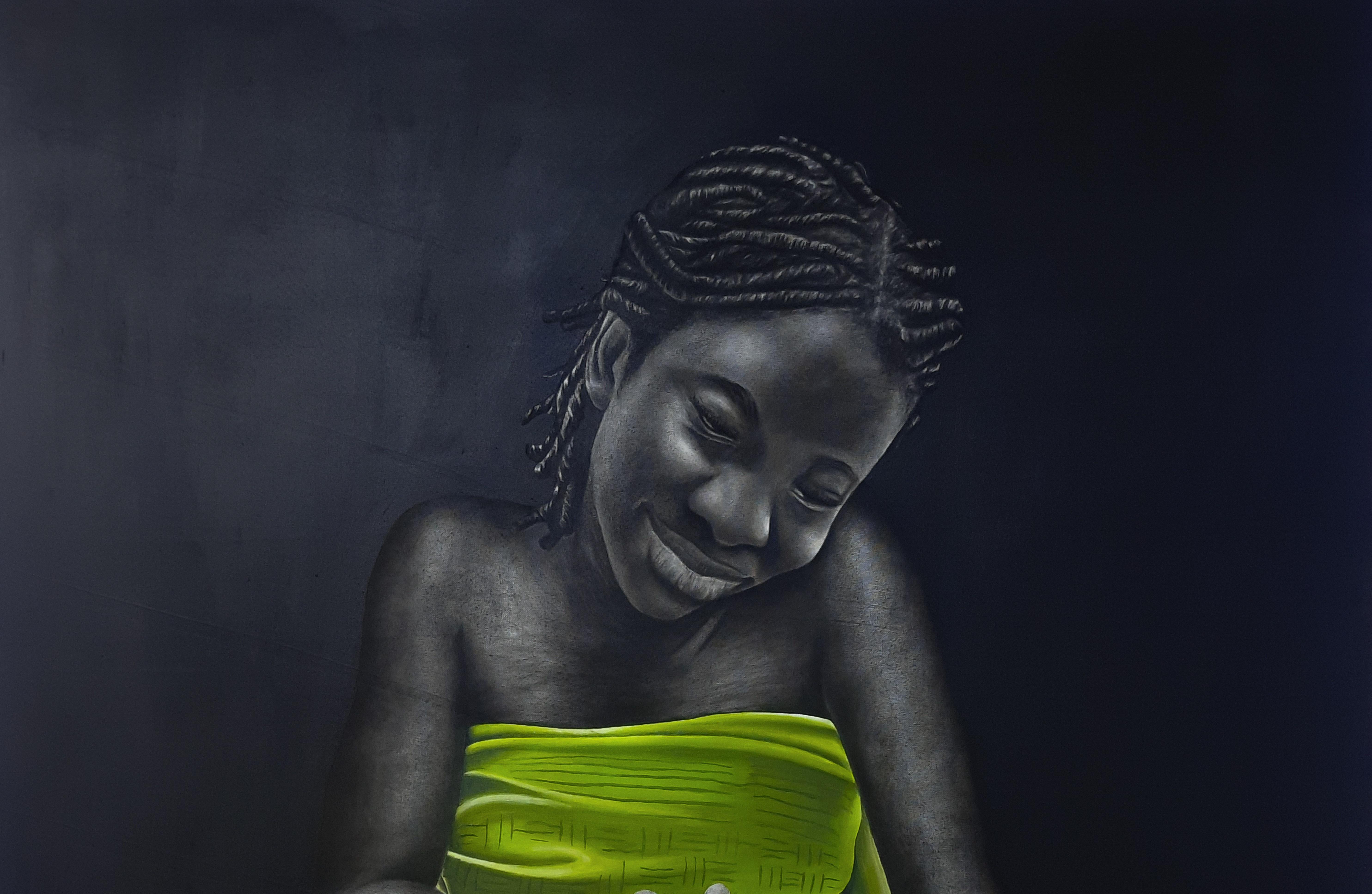 Ungeschliffener Diamant – Painting von Damilola Olusegun