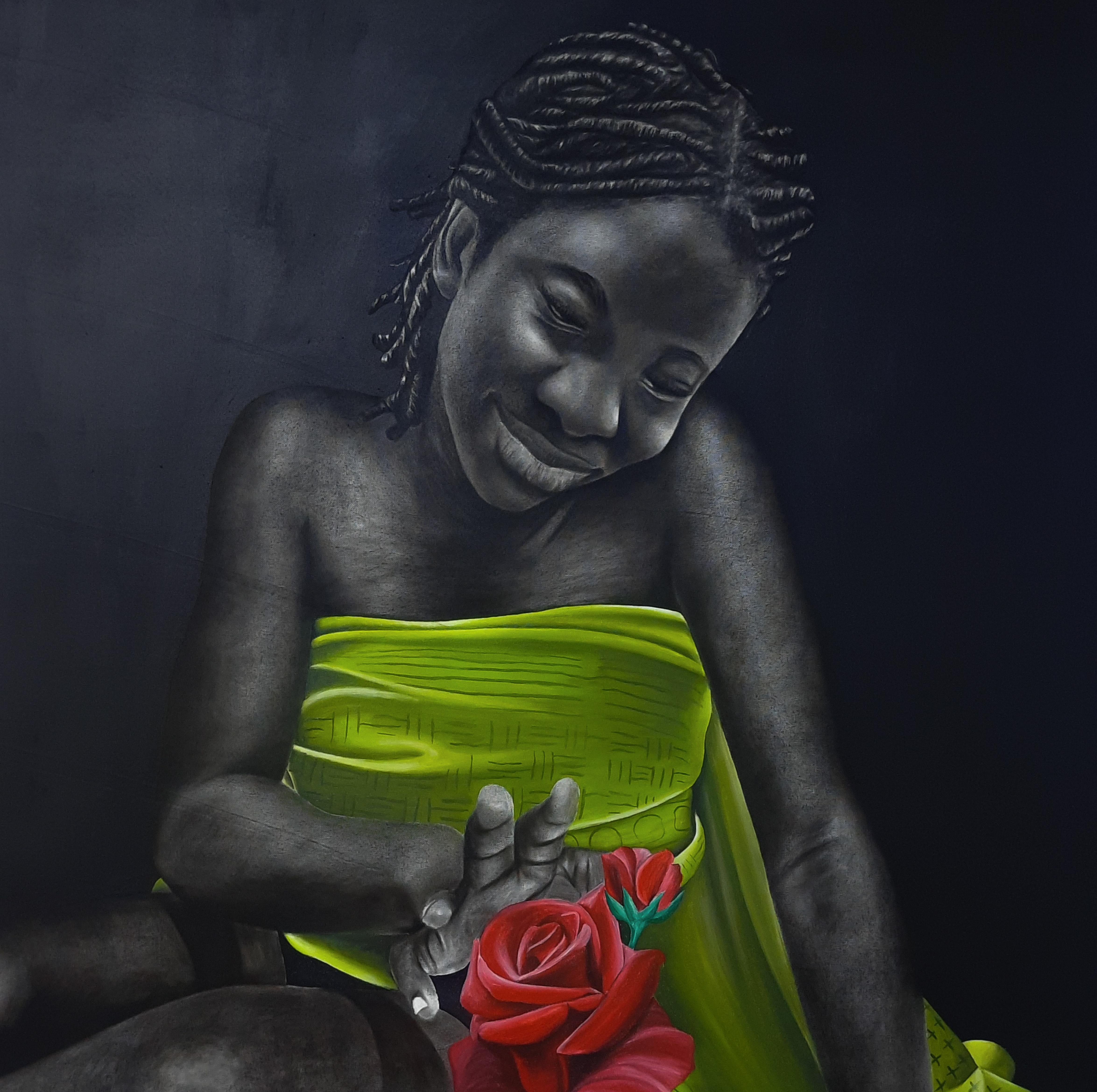 Diamond in the Rough - Expressionist Painting by Damilola Olusegun