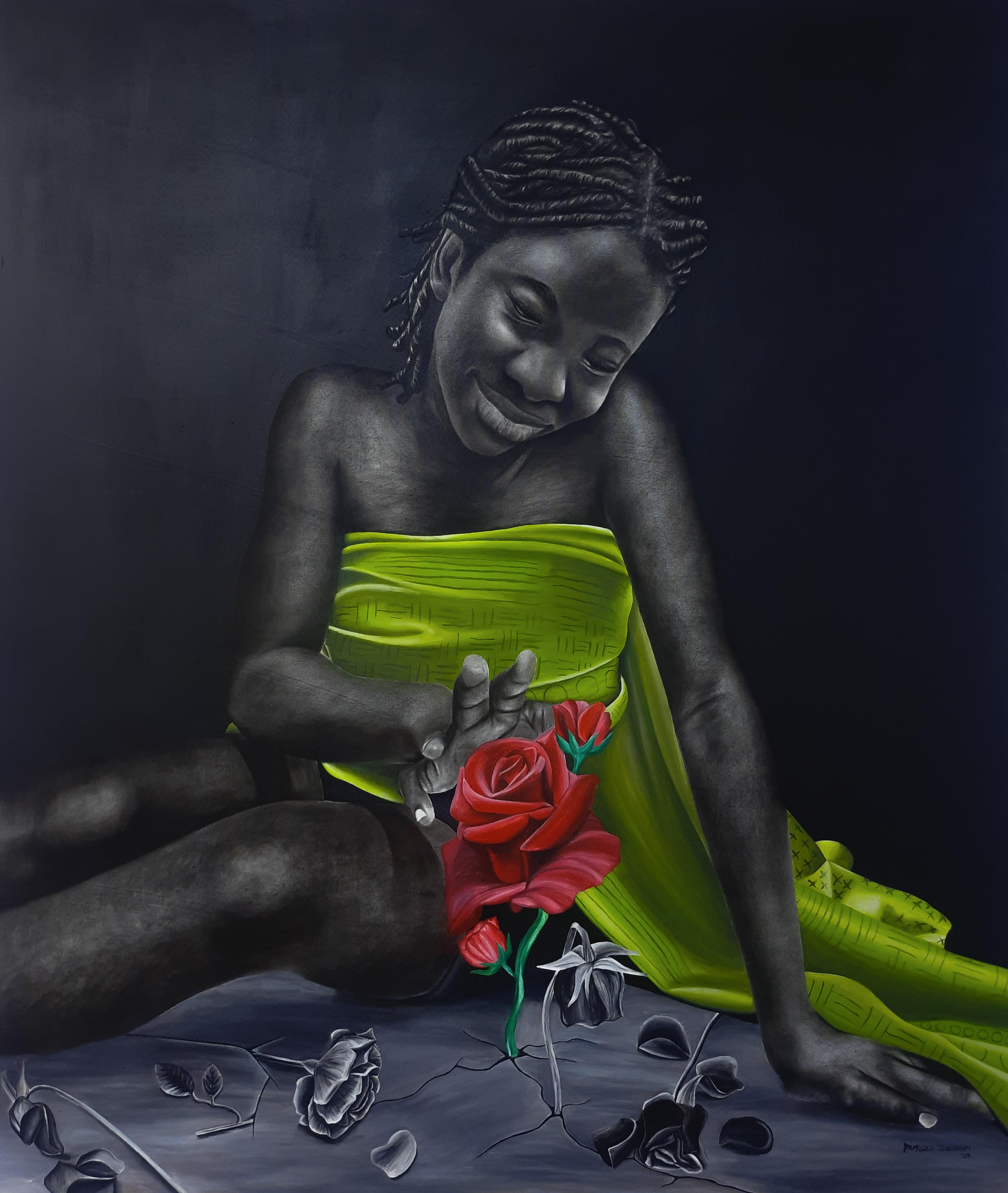 Damilola Olusegun Figurative Painting – Ungeschliffener Diamant