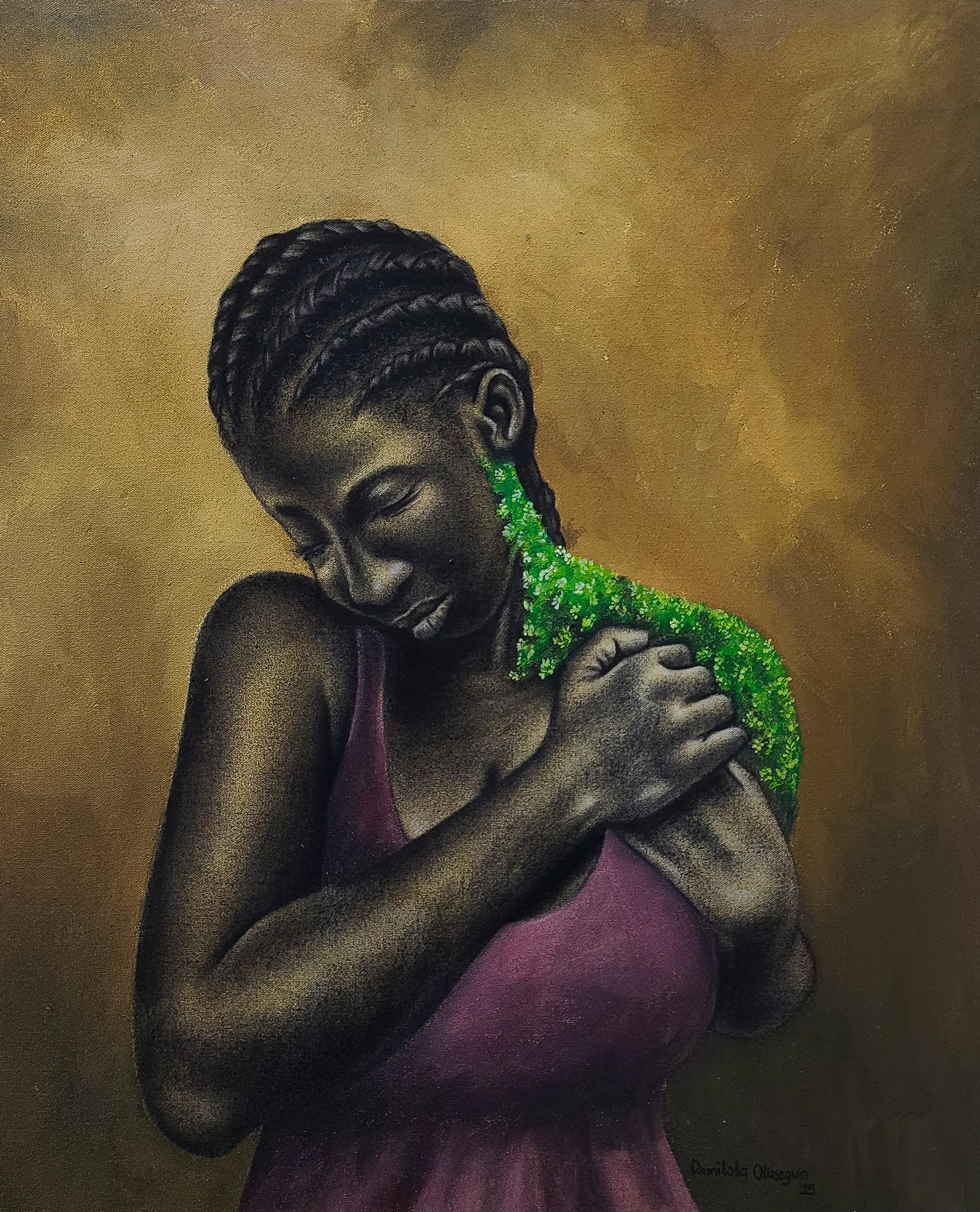 Verdant Soul 1 -21. Jahrhundert, Zeitgenössisch, Figurative Mischtechnik, Afrika Frauen