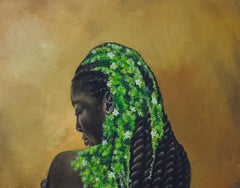 Verdant Soul 2 -21st Century, Contemporary, Figurative Mixed Media, Africa Women
