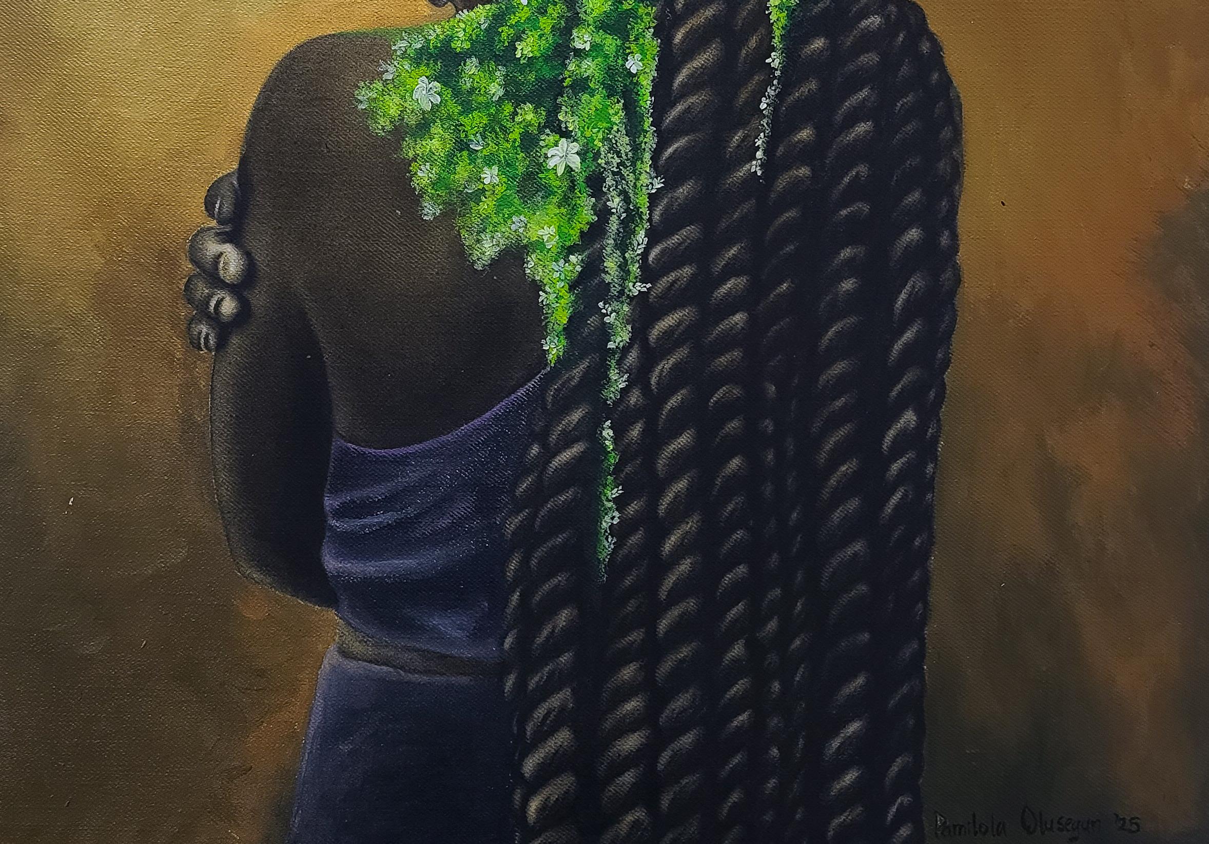 Verdant Soul 2 -21. Jahrhundert, Zeitgenössisch, Figurative Mischtechnik, Afrika Frauen (Expressionismus), Painting, von Damilola Olusegun