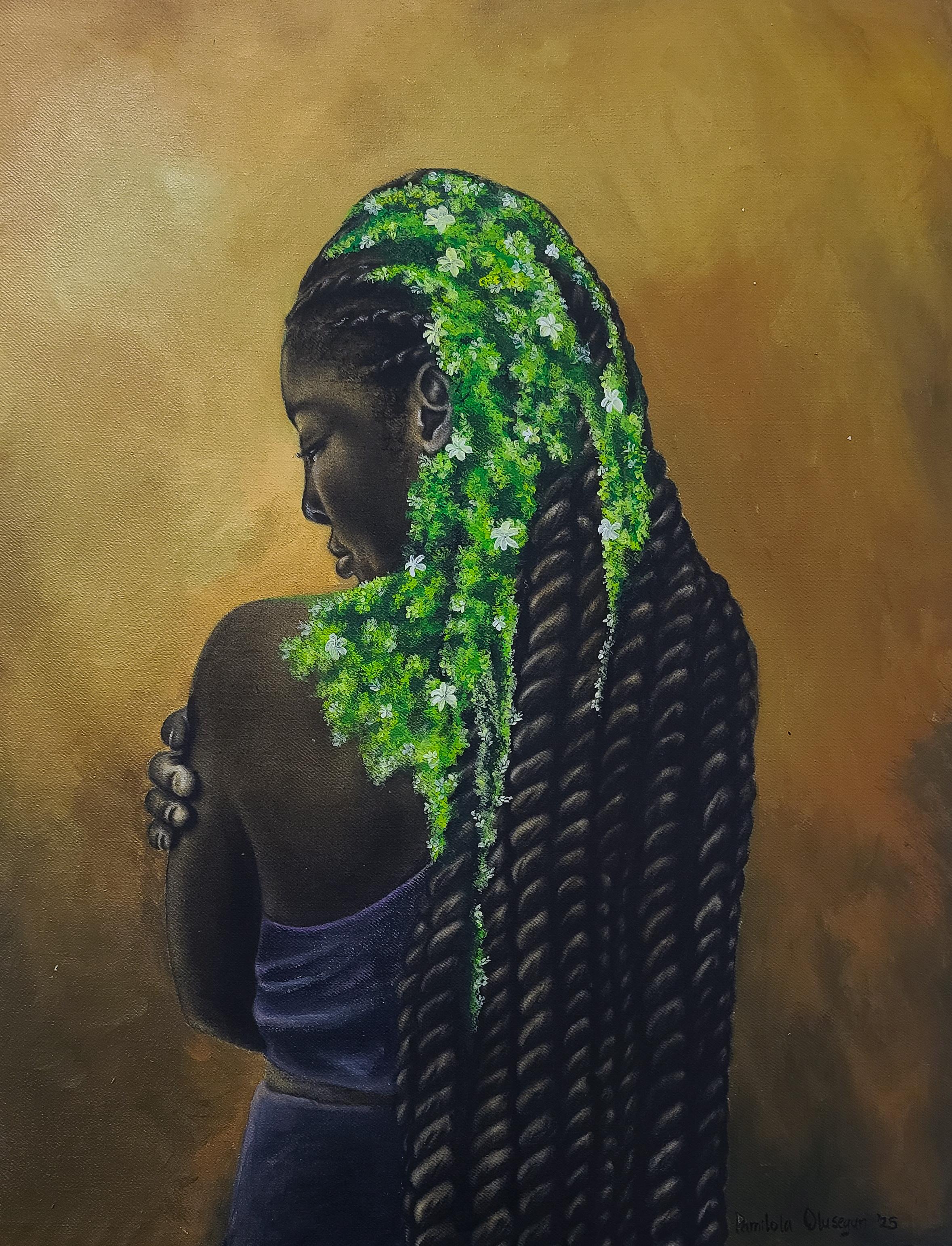 Verdant Soul 2 -21. Jahrhundert, Zeitgenössisch, Figurative Mischtechnik, Afrika Frauen
