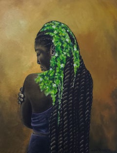 Verdant Soul 2 -21st Century, Contemporary, Figurative Mixed Media, Africa Women