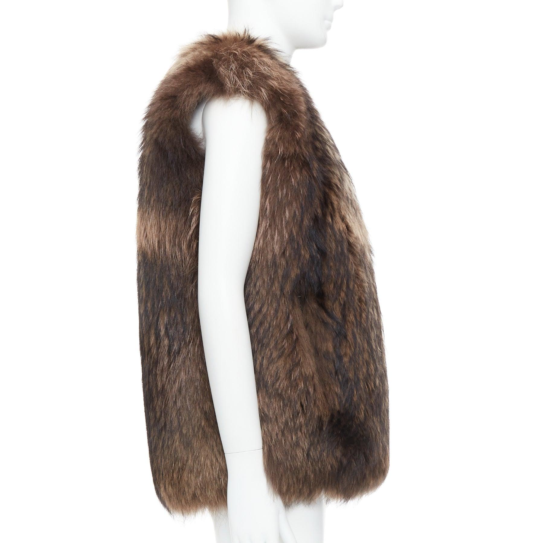 DAMIR DOMA brown genuine fur sleeveless vest coat M In Excellent Condition For Sale In Hong Kong, NT