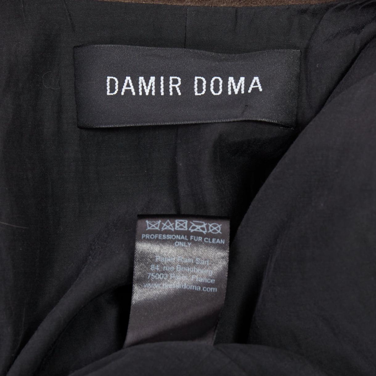 DAMIR DOMA brown genuine fur sleeveless vest coat M For Sale 3