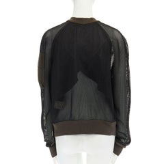 DAMIR DOMA SILENT green trimmed black mesh MA-1 bomber flight jacket S