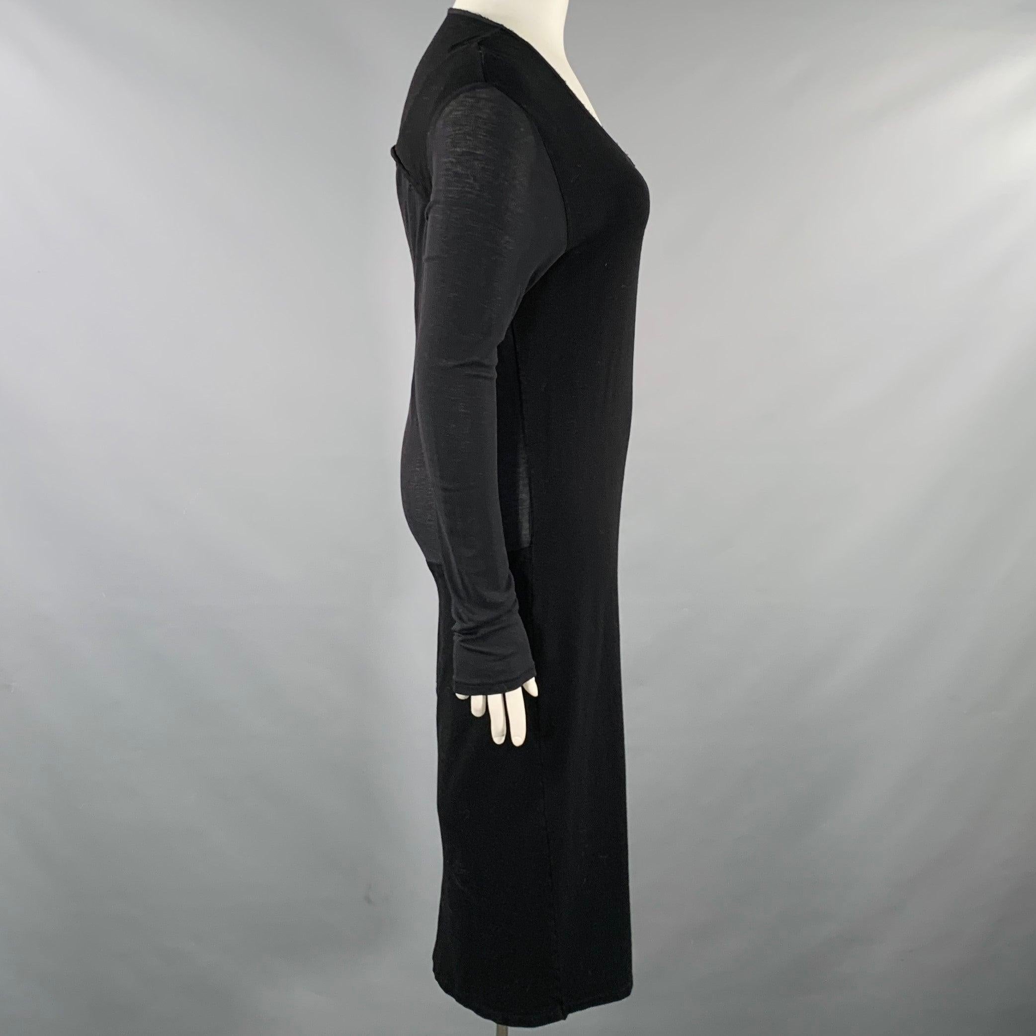 DAMIR DOMA Talla L Vestido negro de manga larga en mezcla de viscosa Negro en venta