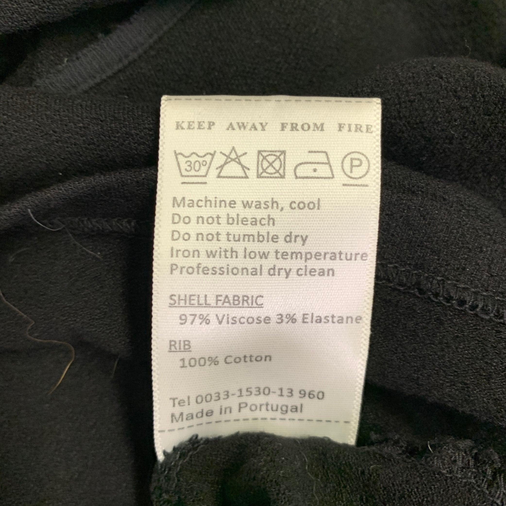DAMIR DOMA Talla L Vestido negro de manga larga en mezcla de viscosa en venta 2