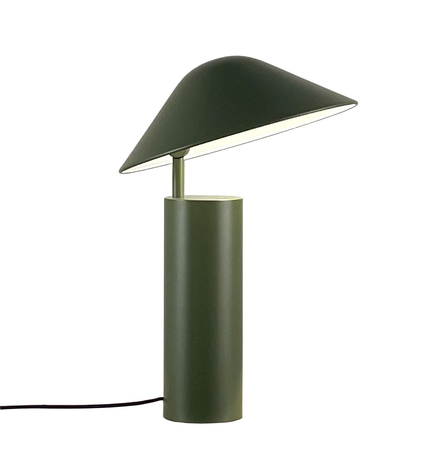 Lampe à poser simple Damo, 'Black / White / Olive Greene' (noir / blanc / vert olive) en vente 1