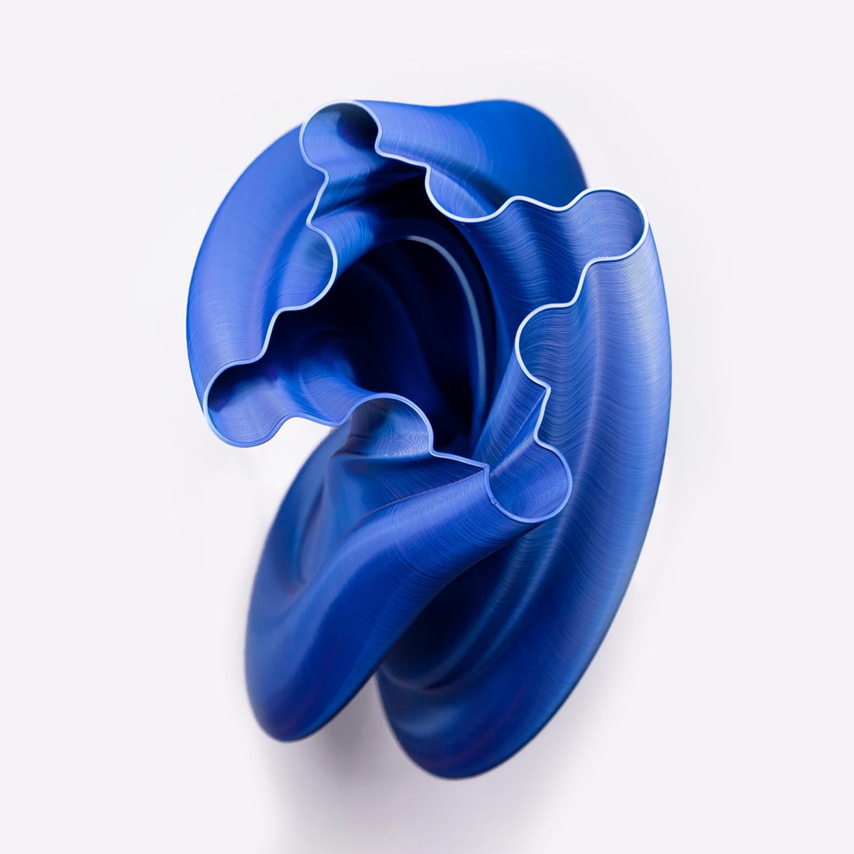 Italian Damocle, Blue Contemporary Sustainable Vase-Sculpture For Sale