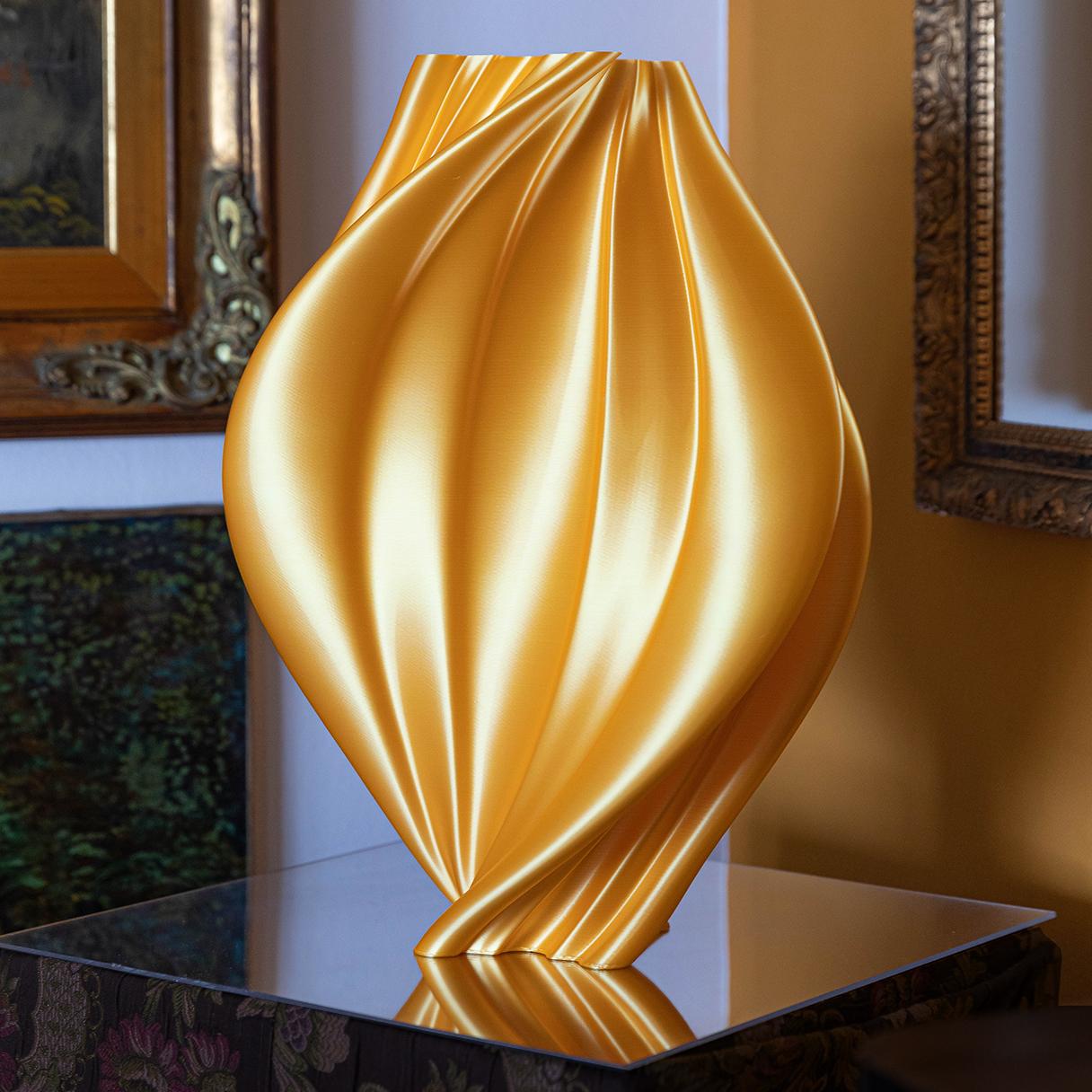 Damocle, Gold Contemporary Sustainable Vase-Sculpture For Sale 1