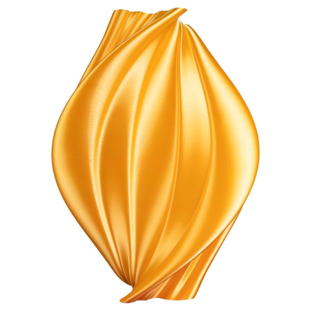 Damocle, Gold Contemporary Sustainable Vase-Sculpture For Sale