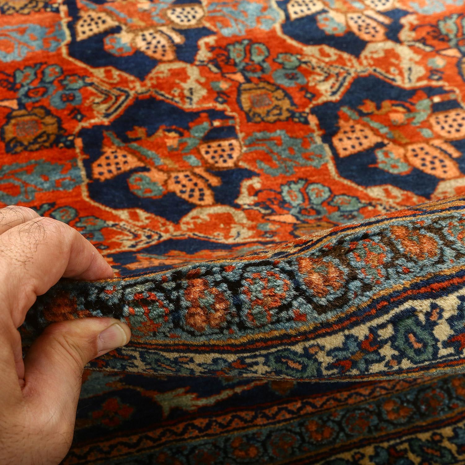 19th Century Antique Persian Bidjar - Size: 12 ft 4 in x 8 ft 8 in For Sale