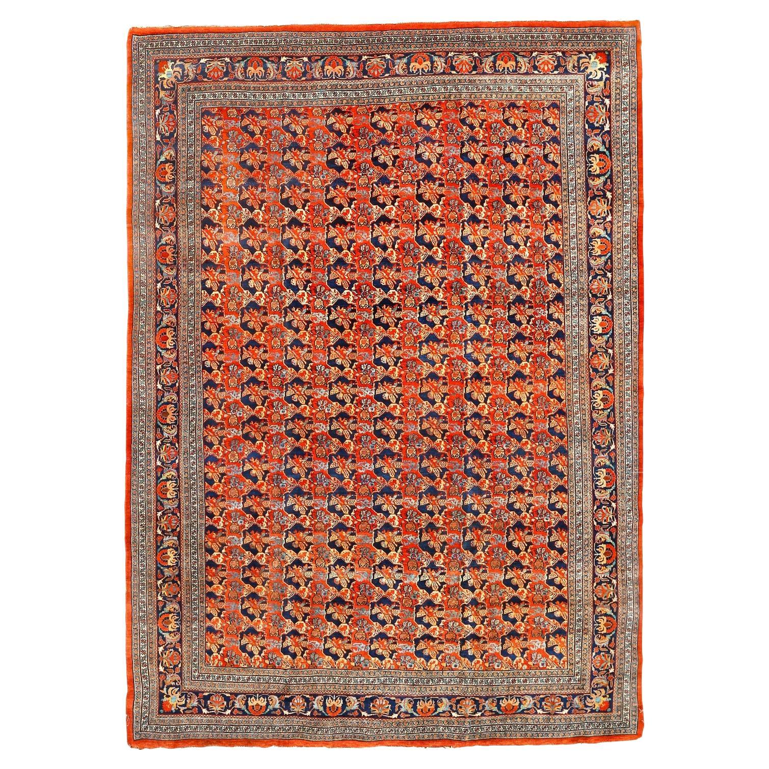 Antique Persian Bidjar - Size: 12 ft 4 in x 8 ft 8 in For Sale
