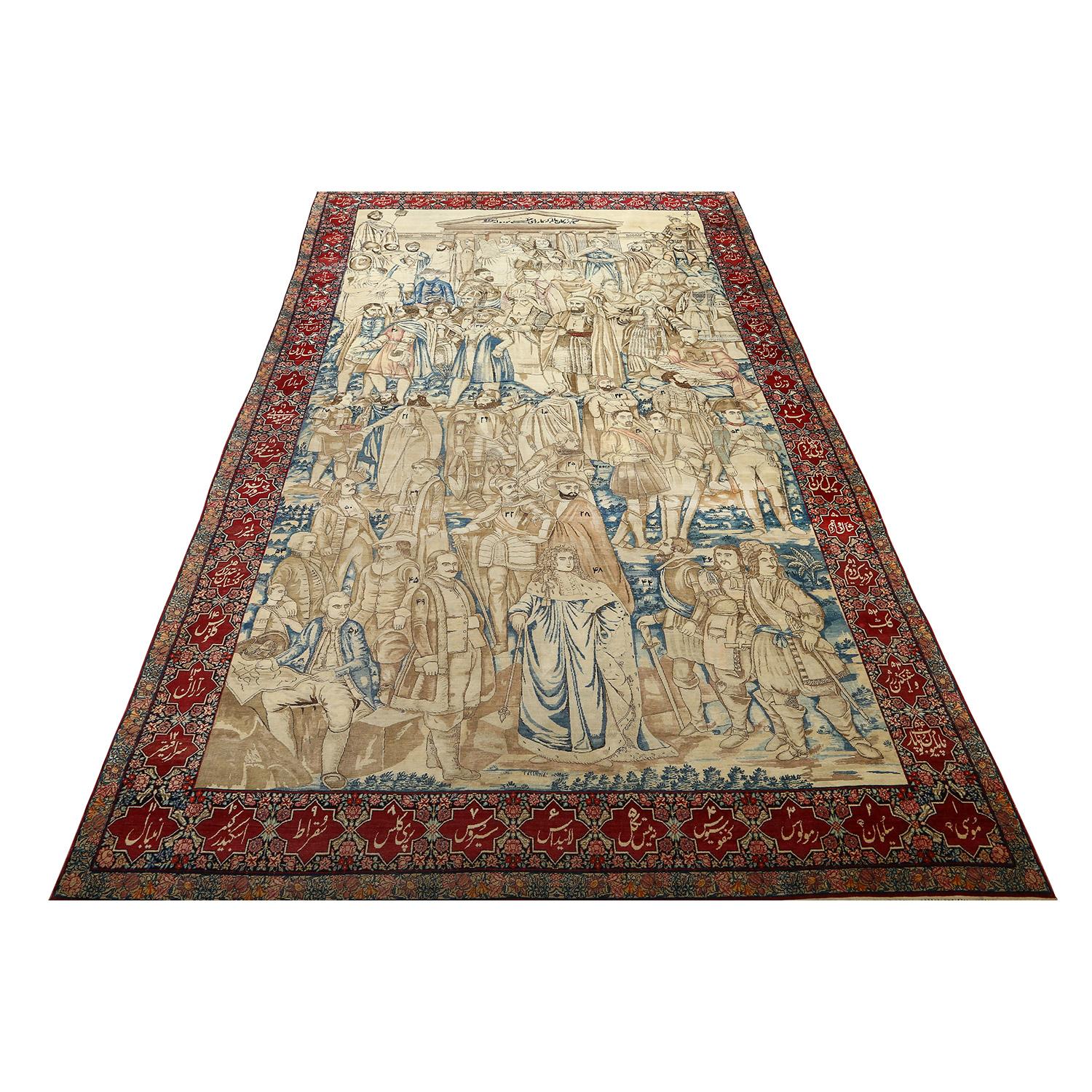 These Antique Lavar Rugs, each measuring 8 feet by 5 feet, are an exquisite embodiment of Persian craftsmanship and storytelling. Crafted with precision, they feature woolen compositions supported by sturdy cotton foundations, offering a harmonious