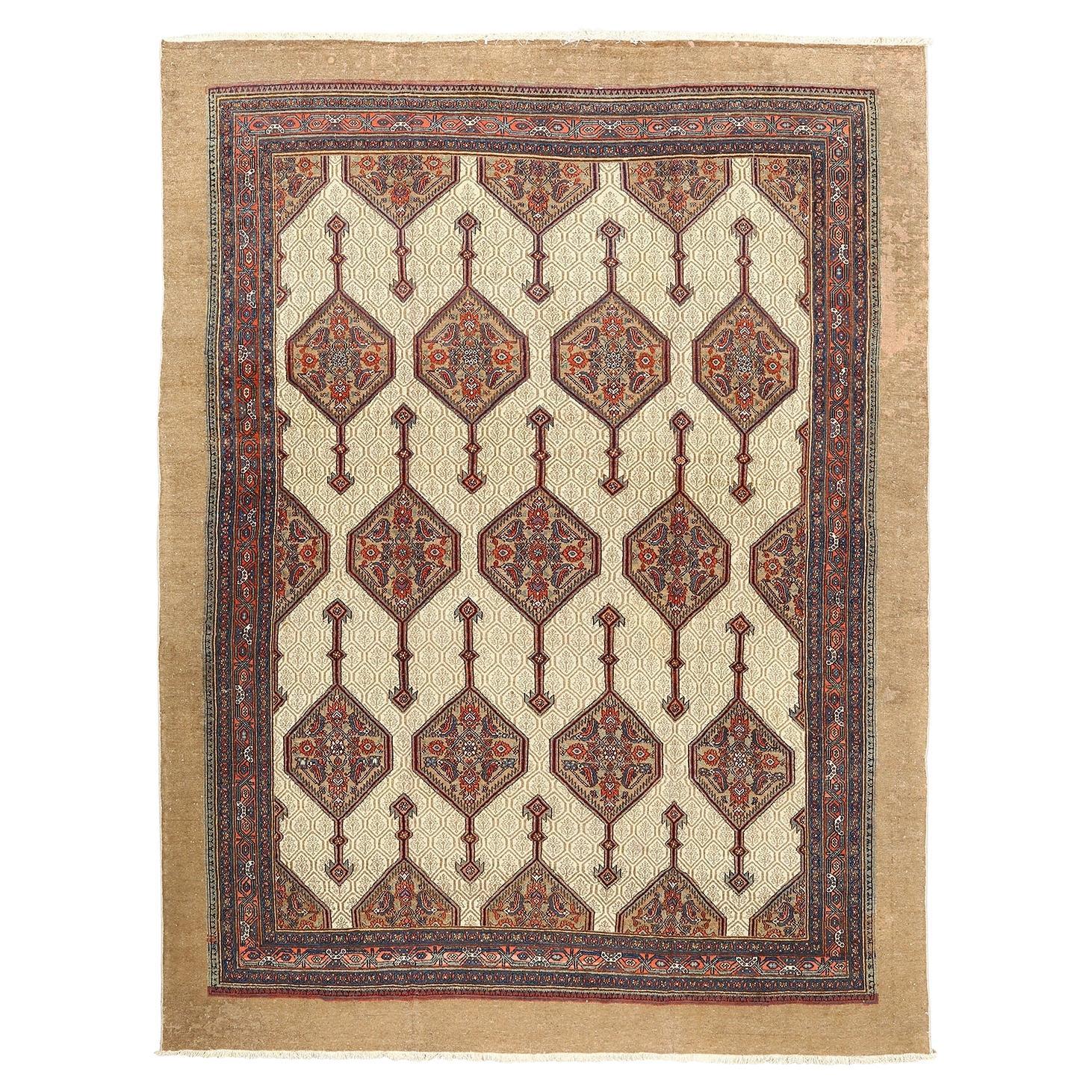 Damoka Collection Antique Persian Sarab - Size: 12 ft 4 in x 9 ft 4 in For Sale