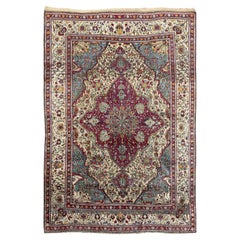 Soie persane Kashan Mohtasham - Taille : 6 ft 8 in x 4 ft 6 in