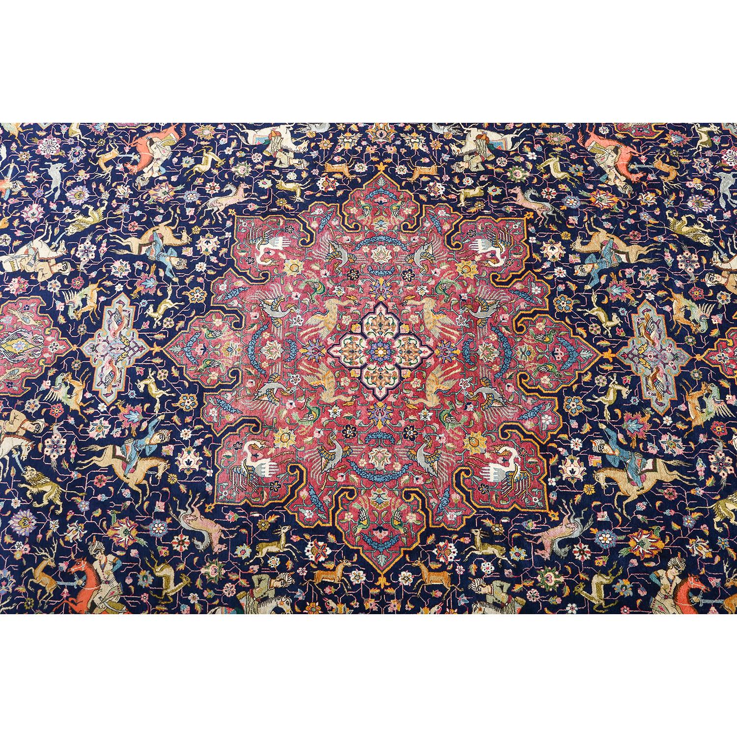 Persian Silk Tabriz Heydarzadeh- Size: 16 ft 4 in x 9 ft 11 in In Excellent Condition For Sale In Los Angeles, CA