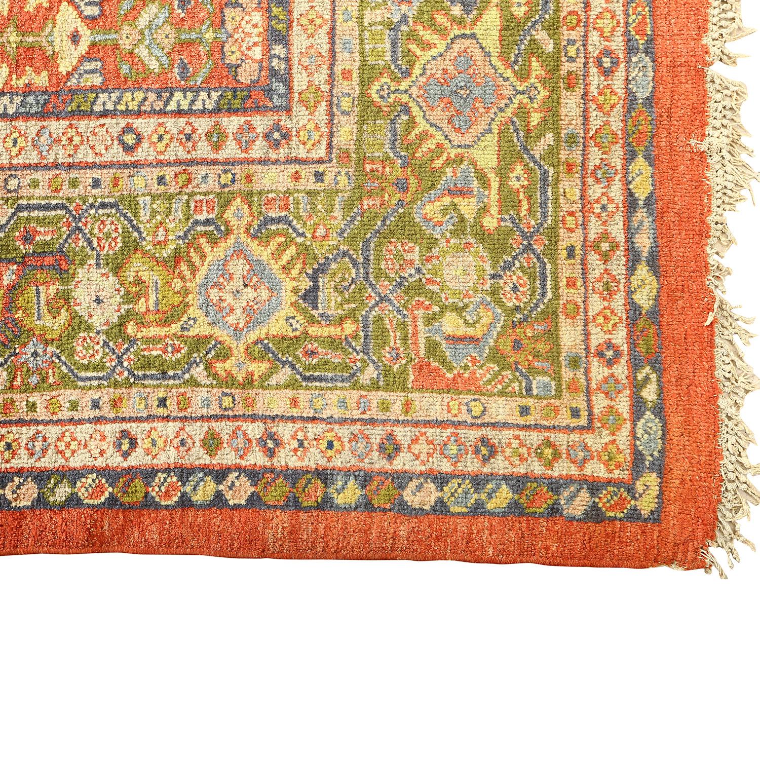 Ein antiker Sultanabad-Teppich mit All-Over-Design ist ein Meisterwerk, das die Zeit überdauert und das reiche Erbe der persischen Handwerkskunst mit einer bezaubernden Symphonie von Mustern und Farben verbindet. Diese Teppiche, die aus den