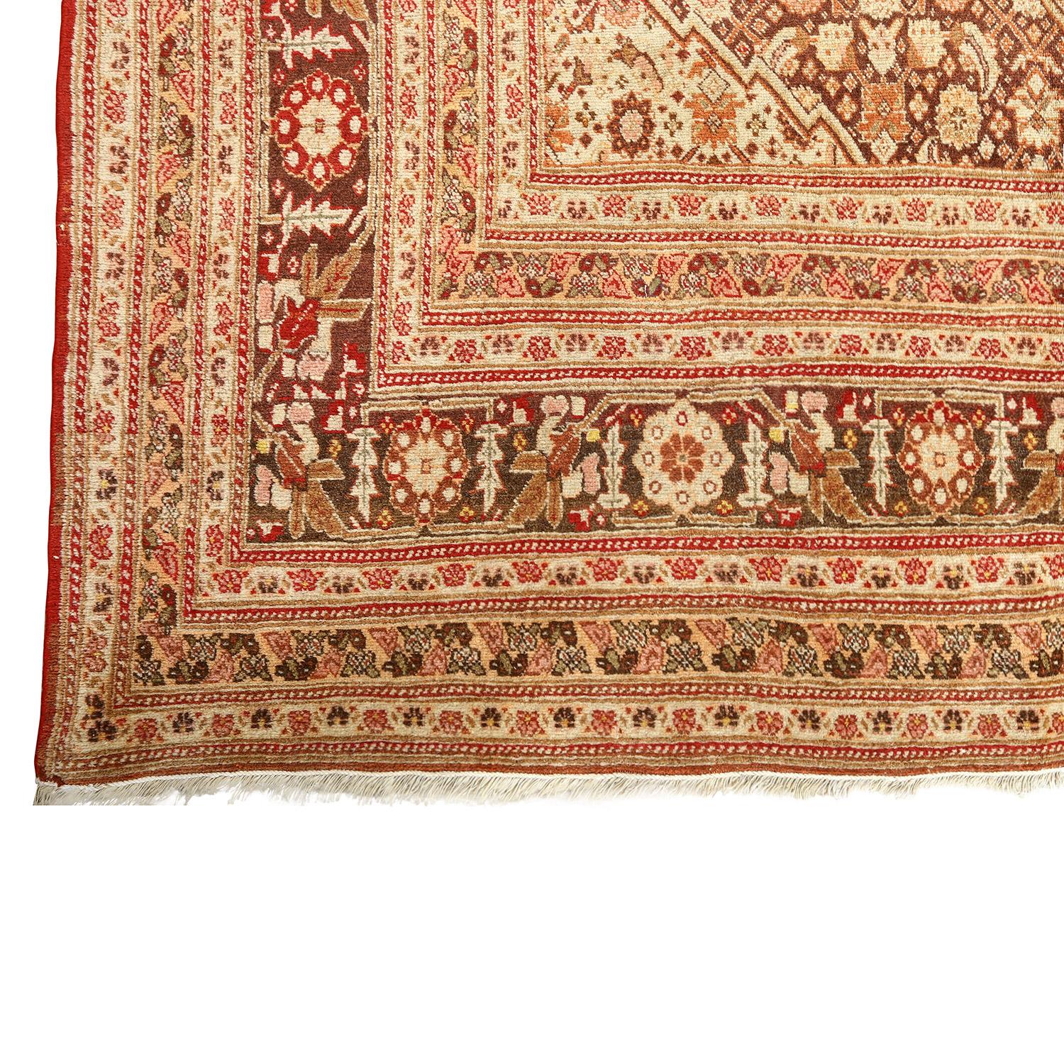 Damoka Collection Antique Persian Tabriz Hajjalili - Size: 12 ft 7 in x 9 ft 5in In Good Condition For Sale In Los Angeles, CA