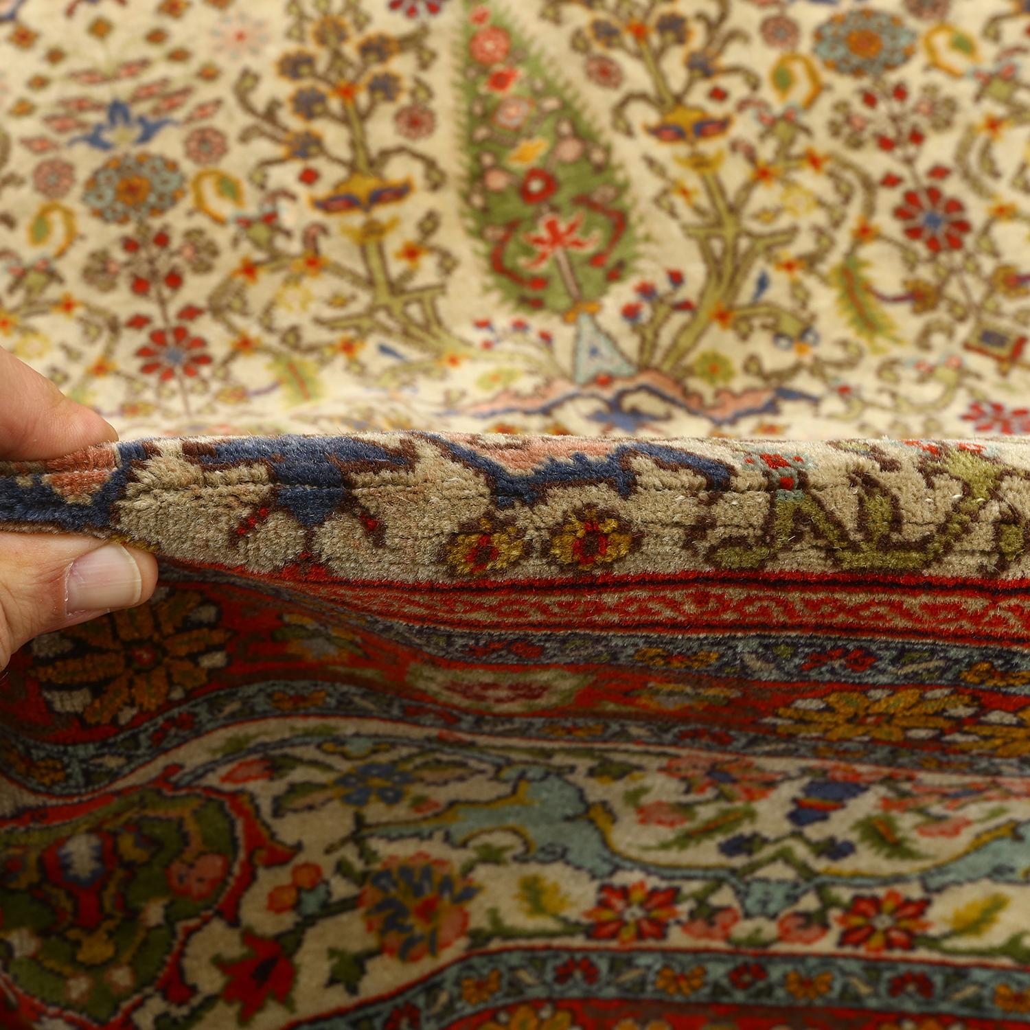 19th Century Damoka Collection Antique Persian Tabriz - Size: 9 ft 10 in x 8 ft 1 in For Sale